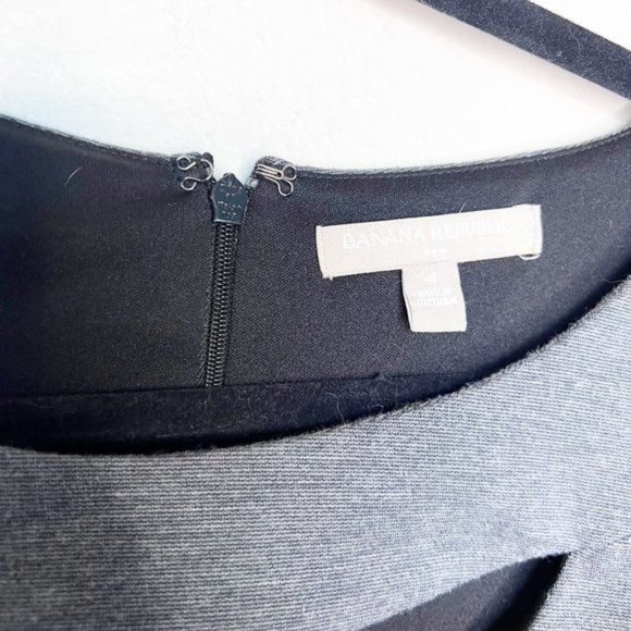 Banana Republic Women's Gray Bodycon Classic Office Short Sleeve Midi Dress Sz 4 - Picture 3 of 4